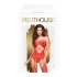 Penthouse Hot Nightfall - Wellenmuster, offenes Netz-Set (rot) - XL