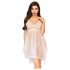Penthouse Naughty Doll - Spitze Kleid und Tanga (Weiß) - M/L