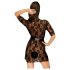 Penthouse Sweet Retreat - Spitzenmorgenmantel und Tanga (Schwarz) - XL