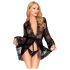 Penthouse Hypnotic Power - Spitze kurzes Kleid und Tanga (schwarz) - XL