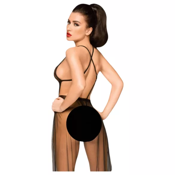 Penthouse Best Forplay - Spitzen-Body mit Tüllschal (schwarz) - L/XL