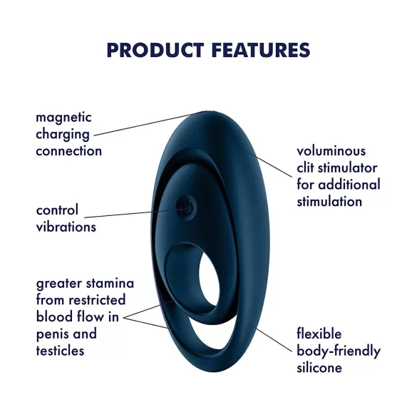 Satisfyer Glorious Duo - Vibrationspenisring (Blau)