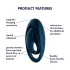Satisfyer Glorious Duo - Vibrationspenisring (Blau)