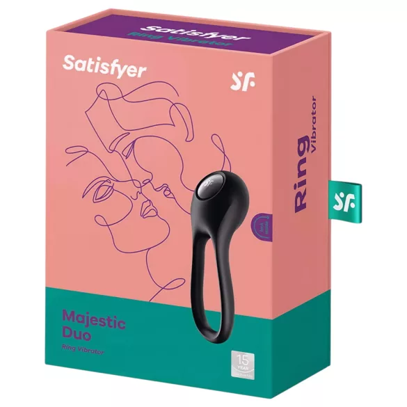 Satisfyer Majestic Duo - Akku-Penisring, wasserdicht, schwarz