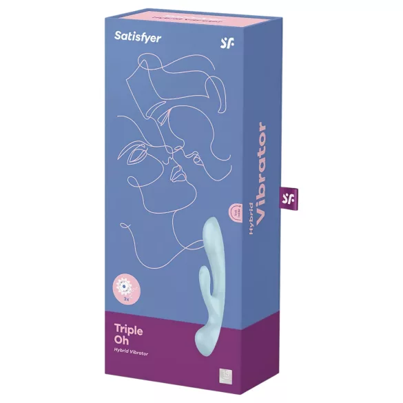 Satisfyer Triple Oh - wiederaufladbarer Vibrator mit Klitorisarm (blau)