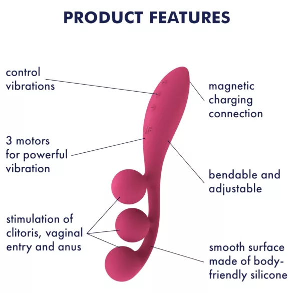 Satisfyer Tri Ball 1 - Akku, multifunktionaler Vibrator (rot)