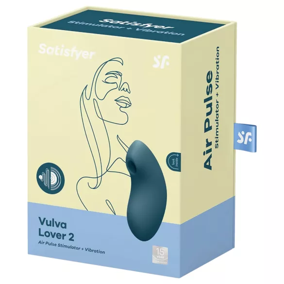 Satisfyer Vulva Lover 2 - wiederaufladbarer Druckwellen-Klitorisstimulator (blau)