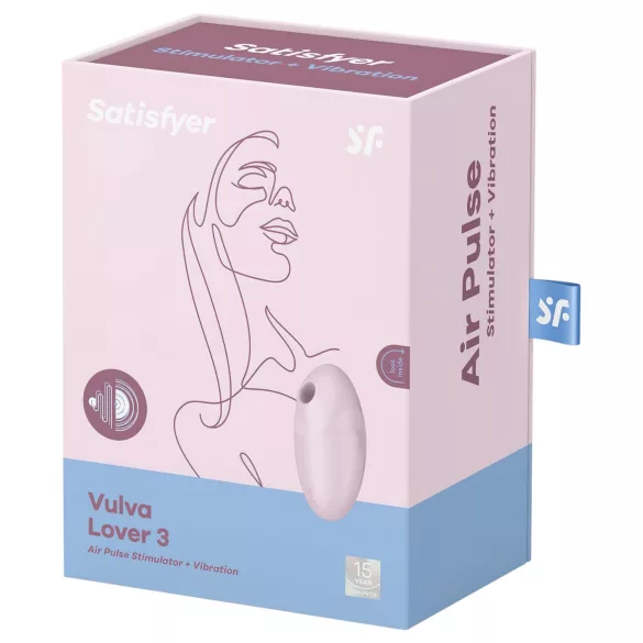 Satisfyer Vulva Lover 3 - Wiederaufladbarer Luftwellen-Klitorisstimulator (Pink)
