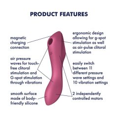   Satisfyer Curvy Trinity 3 - Wiederaufladbarer Vaginal- und Klitorisvibrator (rot)