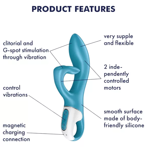 Satisfyer Embrace Me - wiederaufladbarer Vibrator mit Klitoris-Arm (türkis)