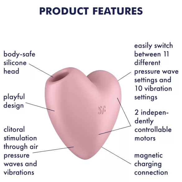 Satisfyer Cutie Heart - wiederaufladbarer Luftdruck-Klitorisstimulator (pink)