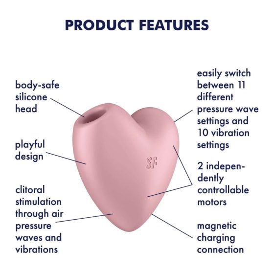 Satisfyer Cutie Heart - Akkubetriebener Klitorisvibrator mit Luftwellentechnologie (rosa)