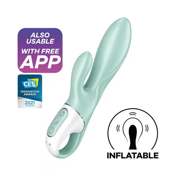 Satisfyer Air Pump Bunny 5 - App-gesteuerter aufpumpbarer Vibrator (Mint)