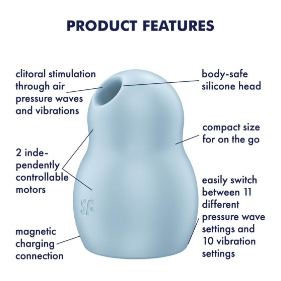 Satisfyer Pro To Go 1 - Akkubetriebener, luftwellenbasierter Klitorisstimulator (blau)