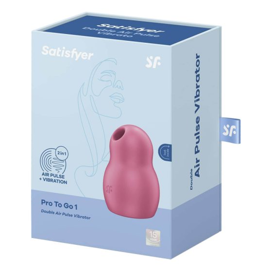 Satisfyer Pro To Go 1 - Akkubetriebener, luftwellenbetriebener Klitoris-Stimulator (rot)