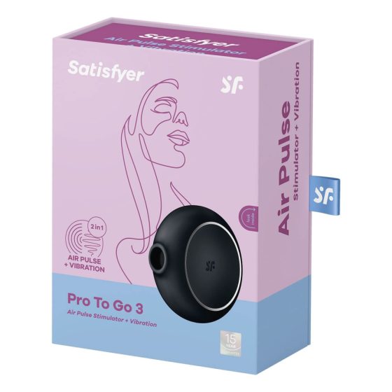 Satisfyer Pro To Go 3 - akkubetriebener, luftwellenklitoralstimulator (schwarz)
