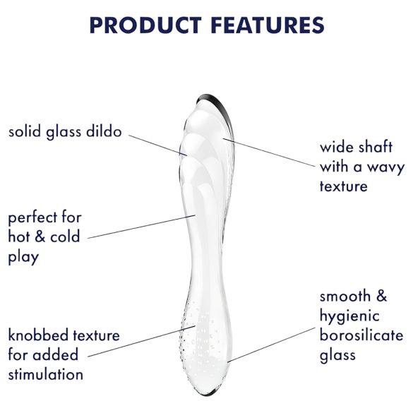 Satisfyer Dazzling Crystal 1 - beidseitiger Glasdildo (transparent)