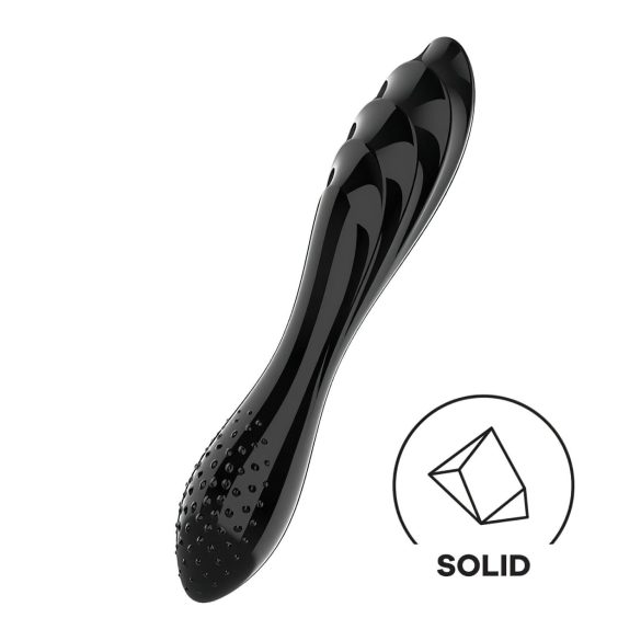 Satisfyer Dazzling Crystal 1 - doppelseitiger Glasdildo (schwarz)