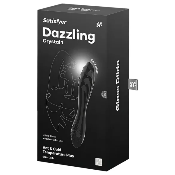 Satisfyer Dazzling Crystal 1 - doppelseitiger Glas-Dildo (schwarz)