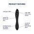 Satisfyer Dazzling Crystal 1 - doppelseitiger Glasdildo (schwarz)