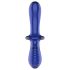 Satisfyer Double Crystal - zweiendiger Glasdildo (blau)