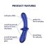 Satisfyer Double Crystal - zweiendiger Glasdildo (blau)