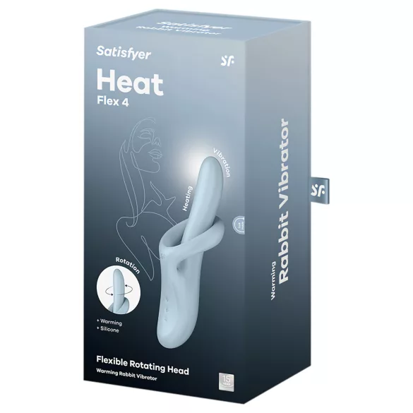Satisfyer Heat Flex 4 - wärmender Vibrator mit Klitorisstimulator (blau)