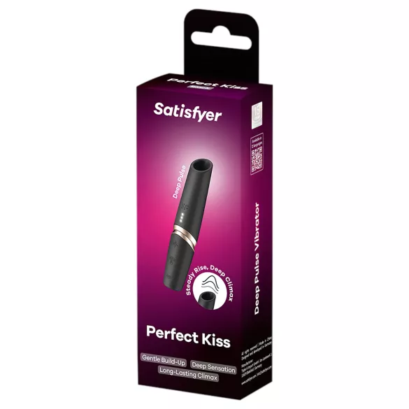 Satisfyer Perfect Kiss - Lippenstift-Vibrator (Schwarz)
