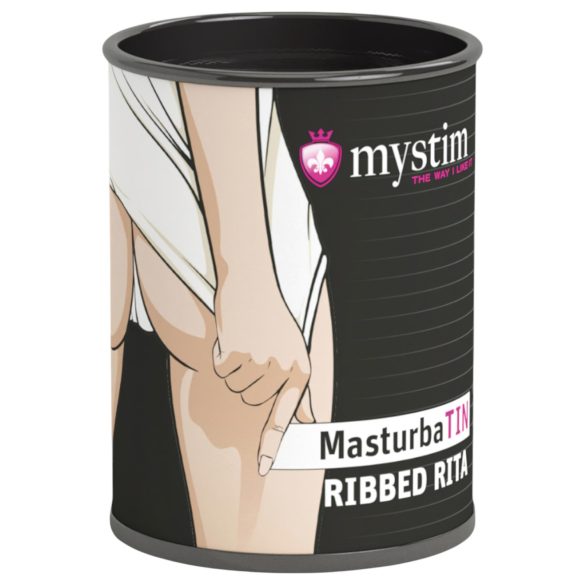 Mystim MasturbaTIN Gerippte Rita - Lamellen-Masturbator (Weiß)