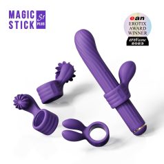 Magic Stick - Vibrator mit austauschbaren Aufsätzen (lila)