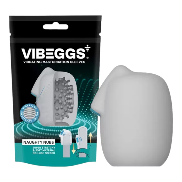 VIBEGGS Naughty Nubs - vibrierendes Eier-Masturbator (weiß)
