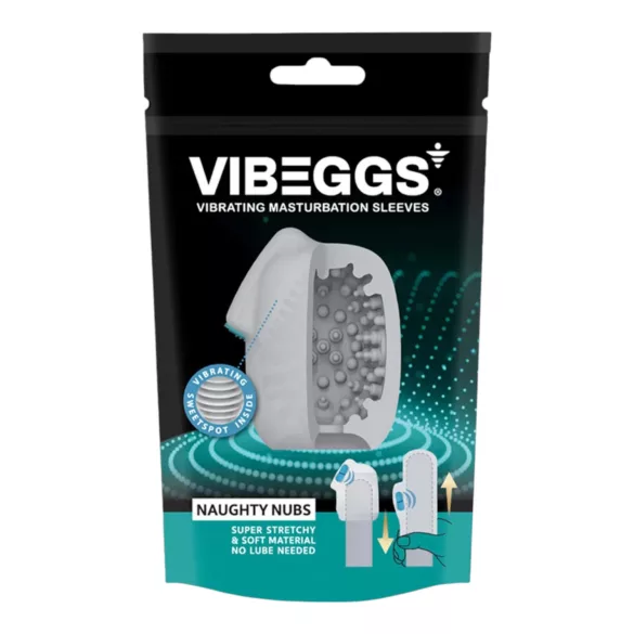 VIBEGGS Naughty Nubs - vibrierendes Eier-Masturbator (weiß)