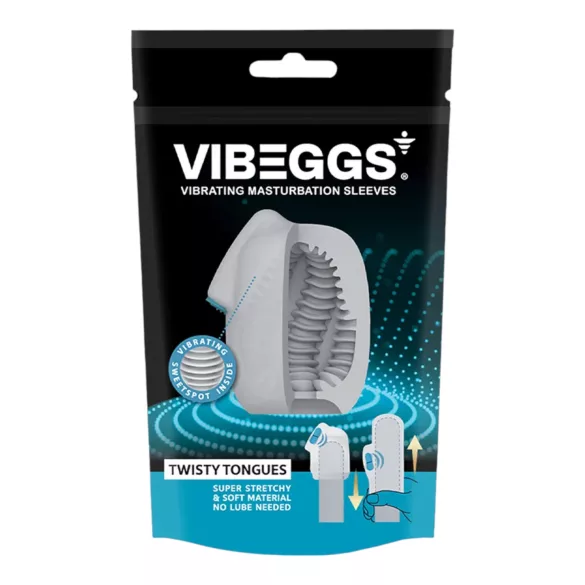 VIBEGGS Twisty Tongues - Vibro Ei Masturbator (Weiß)