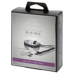   Fifty Shades of Grey Play Nice - Nippelklemmen mit Halsband (silber)