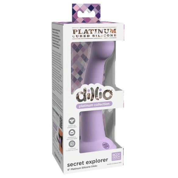 Dillio Secret Explorer - Saugnapf Dildo (17cm) - lila
