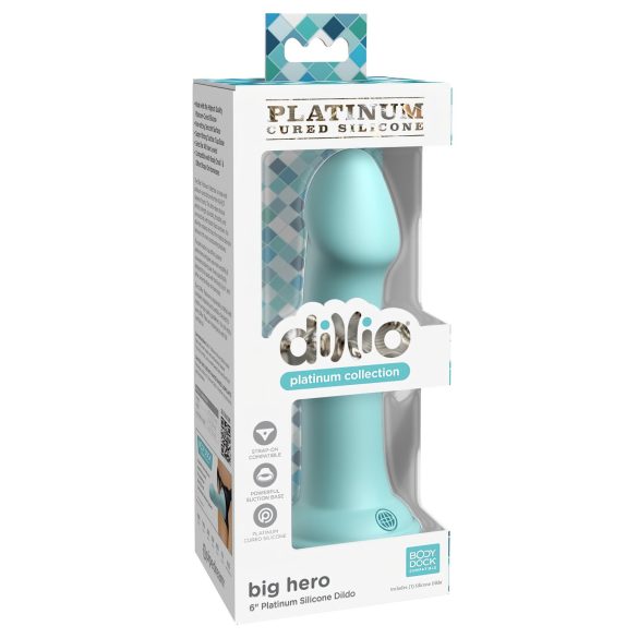 Dillio Big Hero - Turquoise Saugnapf-Dildo (17cm)