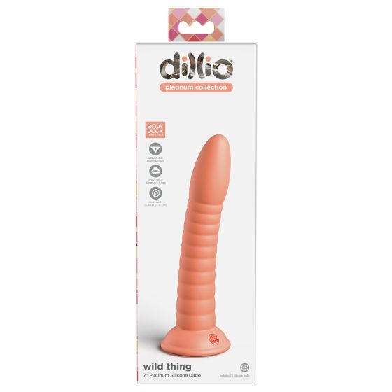 Dillio Wild Thing - Saugnapf gerillter Dildo (19cm) - Orange