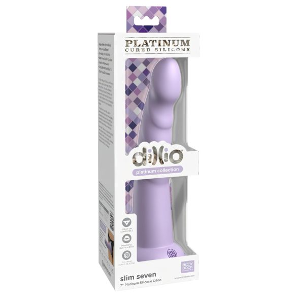 Dillio Slim Seven - Haftbarer Stimulator-Dildo (20cm) - Lila