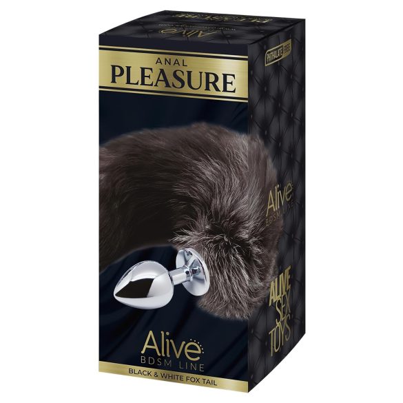 Alive Anal Pleasure - mittelgroßer Anal-Plug mit Silber-Fuchsschwanz