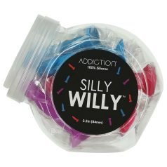 Silly Willy - Haft-Silikondildo - 12 Stk (bunt)