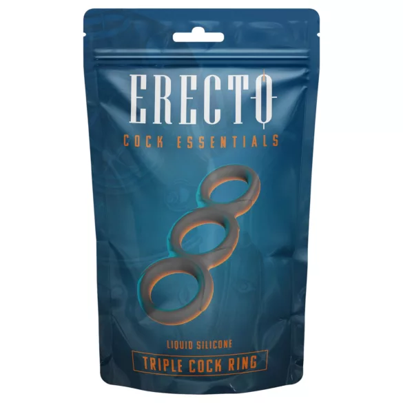Erecto - Triple Penisring (Schwarz)
