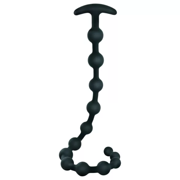 Black Velvets - Anal-Dildo mit Perlen (schwarz)