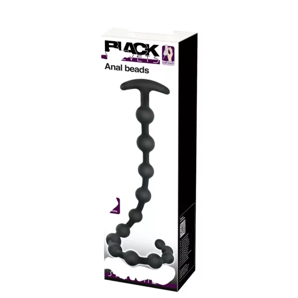 Black Velvets - Anal-Dildo mit Perlen (schwarz)
