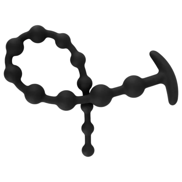 Black Velvets - Anal-Dildo mit Perlen (schwarz)