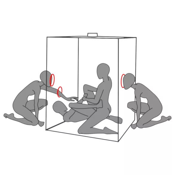 Secretdome - BDSM Kabine mit Öffnungen (schwarz)