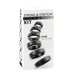 You2Toys - Penis- und Hodenring-Set (schwarz) - 6 Stück