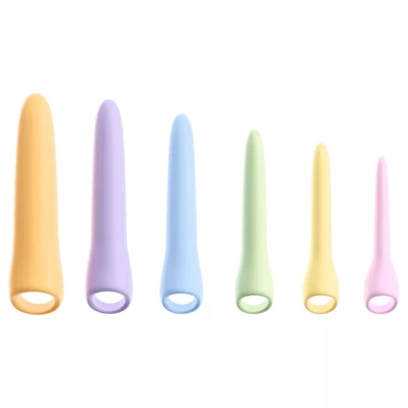 You2Toys Six in a Row 2.0 - 6-teiliges Silikon-Dildo- und Dilator-Set (bunt)
