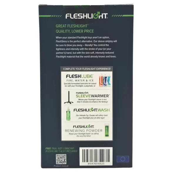 Fleshlight Fleshskins Grip Blue Ice - an beiden Enden offener Masturbator (blau)