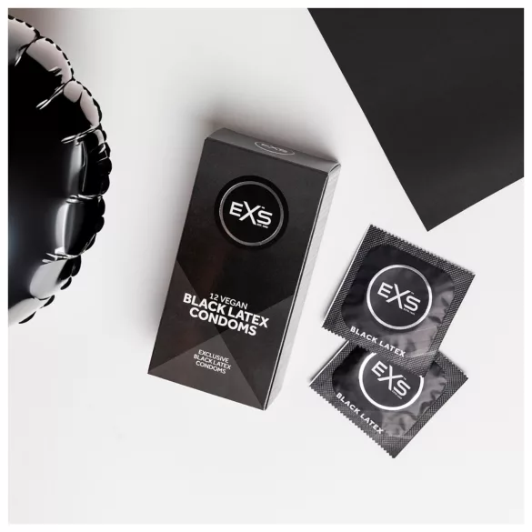 EXS Black - Schwarzes Latexkondom (12 Stk.)