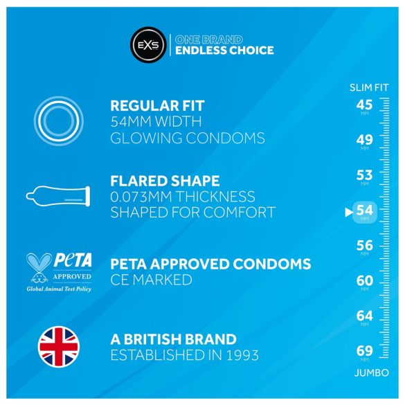 EXS Glow - Leuchtendes Kondom (3 Stk.)